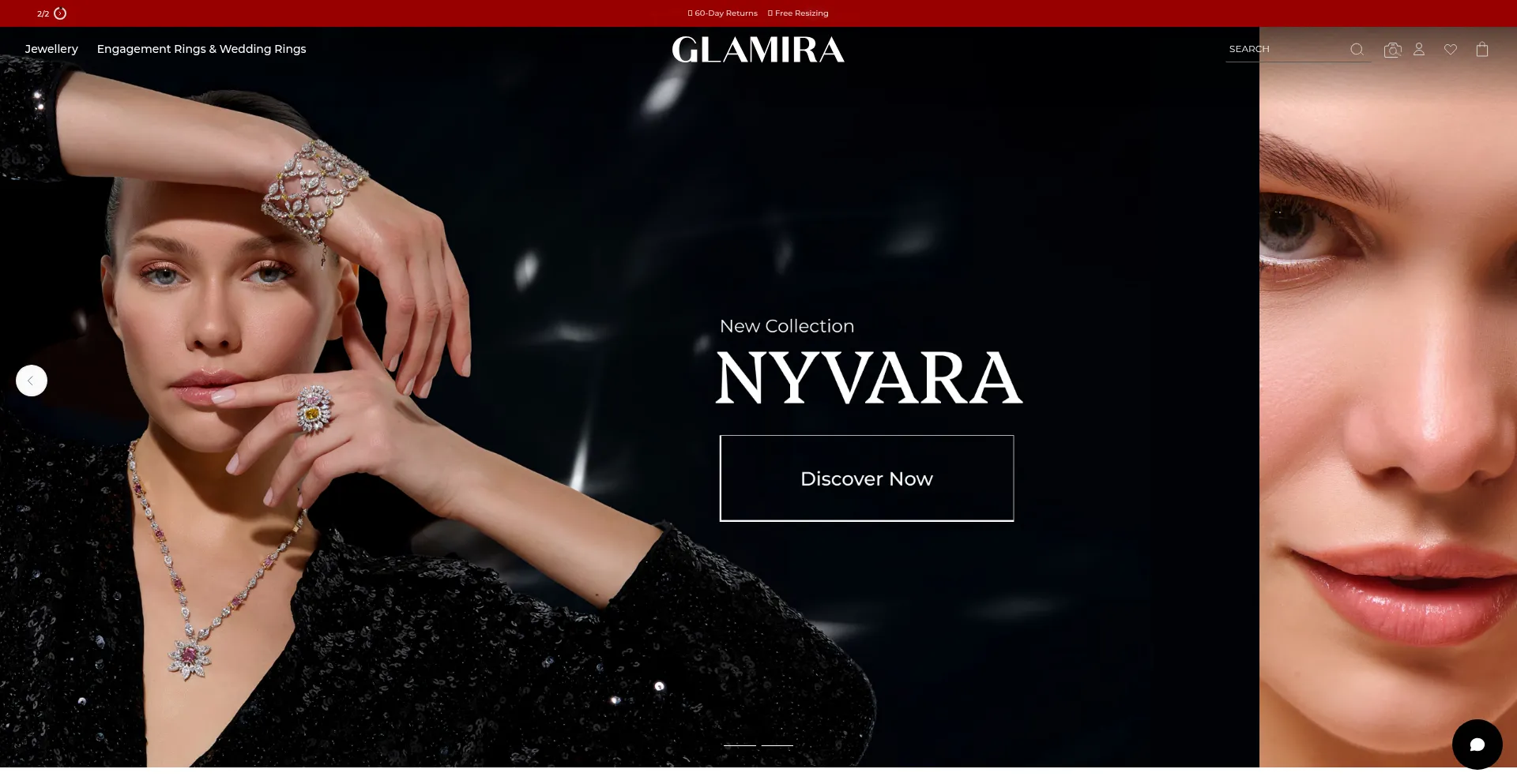 Website screenshot of Glamira.ae