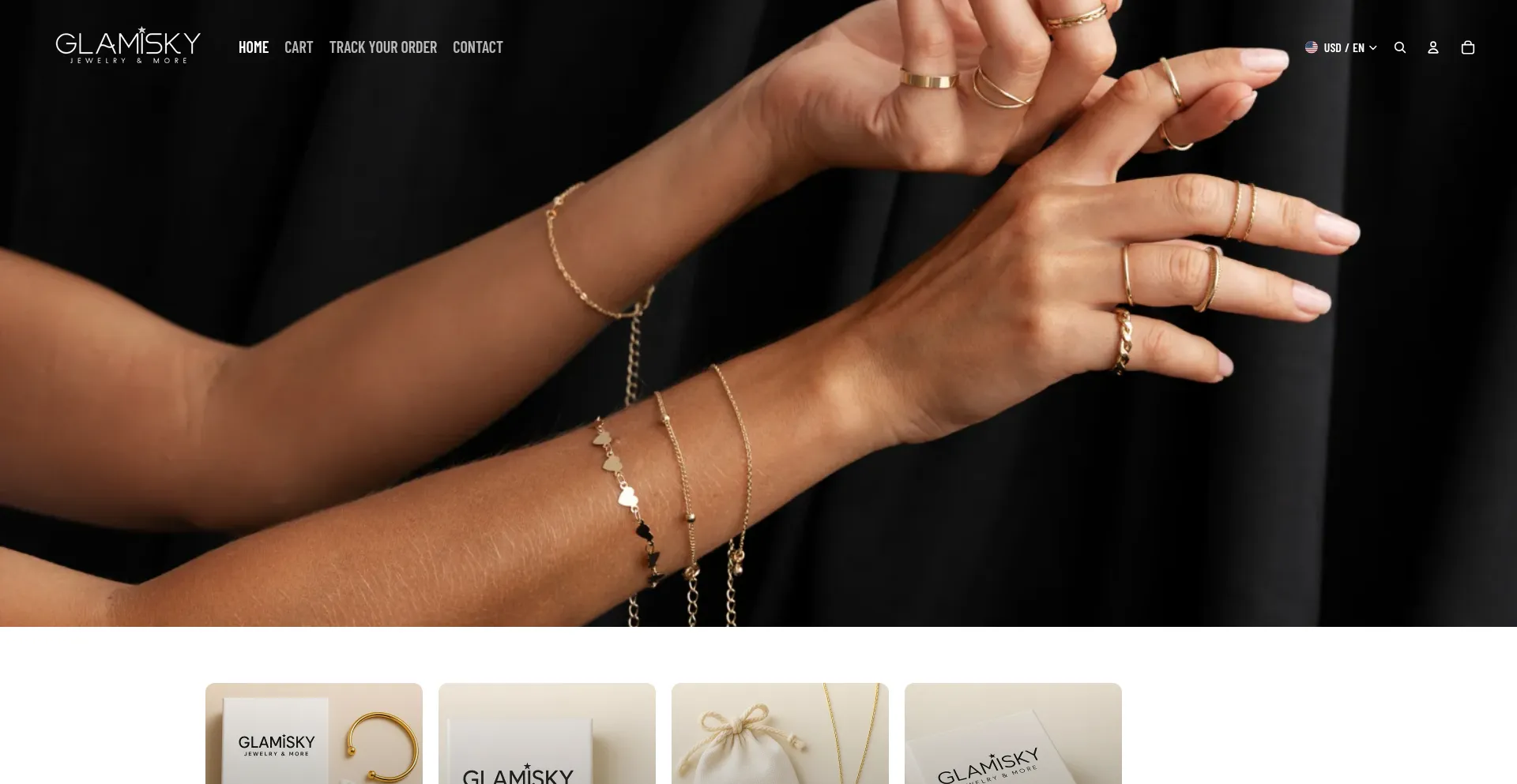 Website screenshot of Glamisky.com