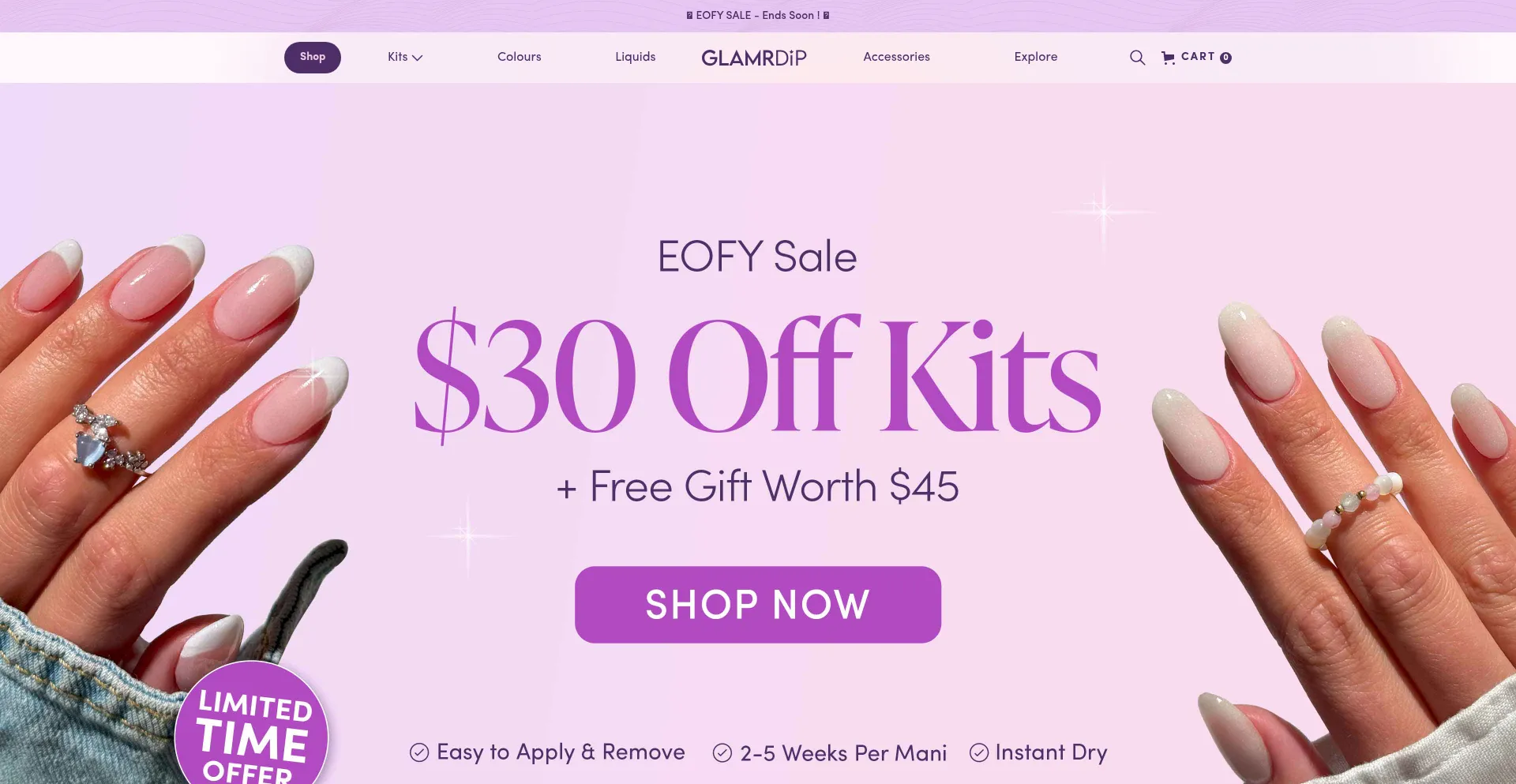 Website screenshot of Glamrdip.com