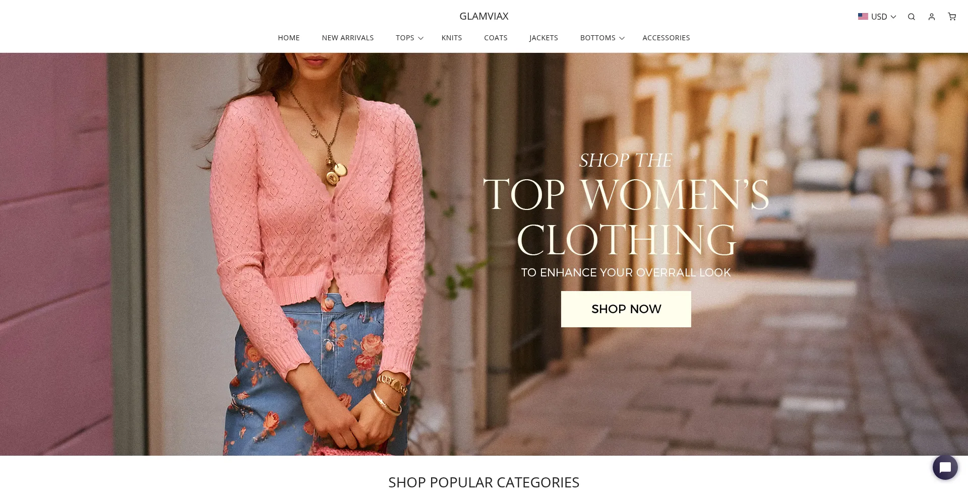 Website screenshot of Glamviax.com