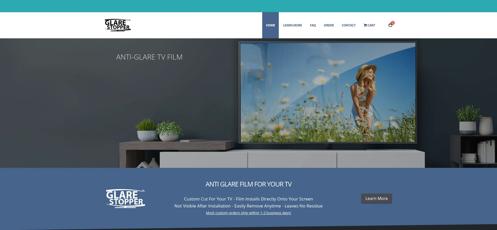 Website screenshot of Glarestopper.com