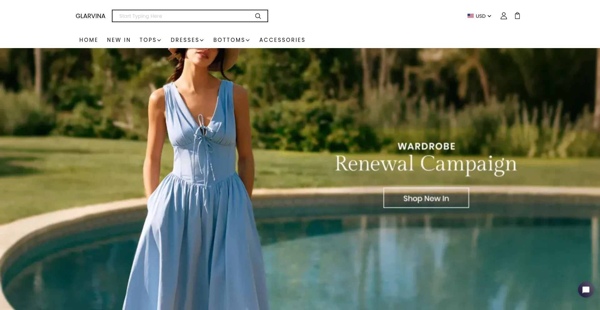 Website screenshot of Glarvina.com