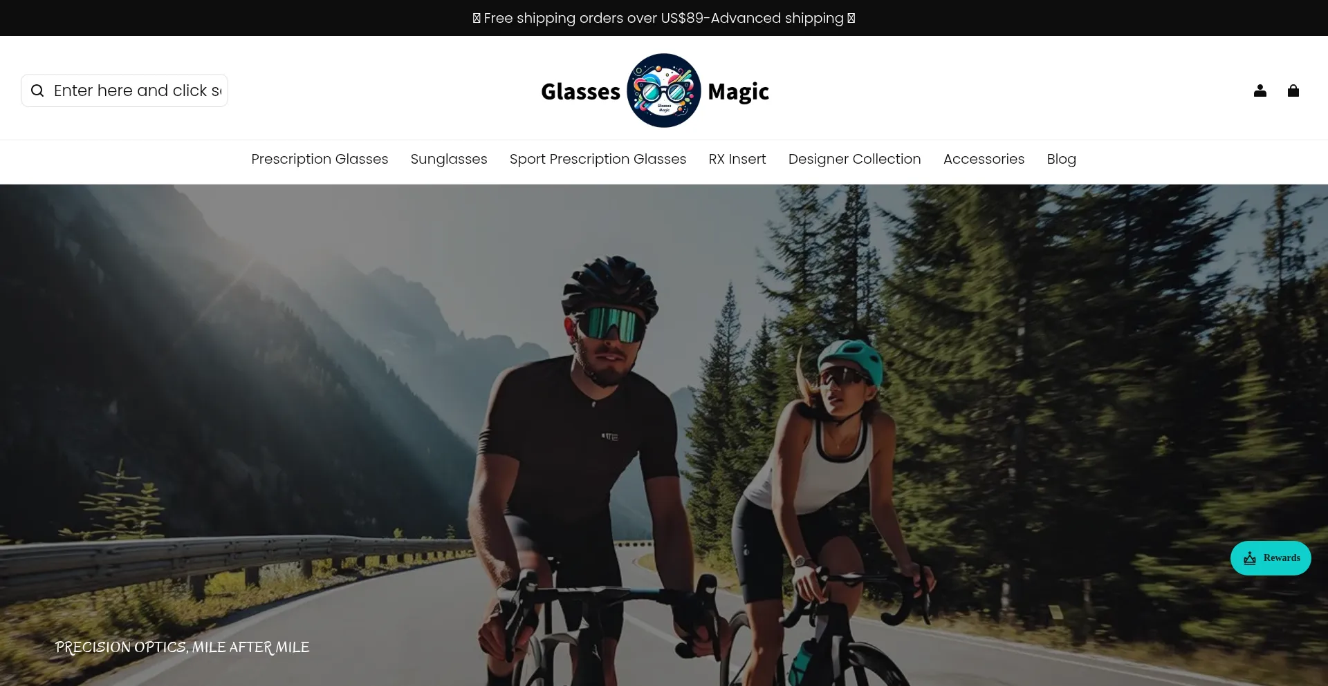 Website screenshot of Glassesmagic.com