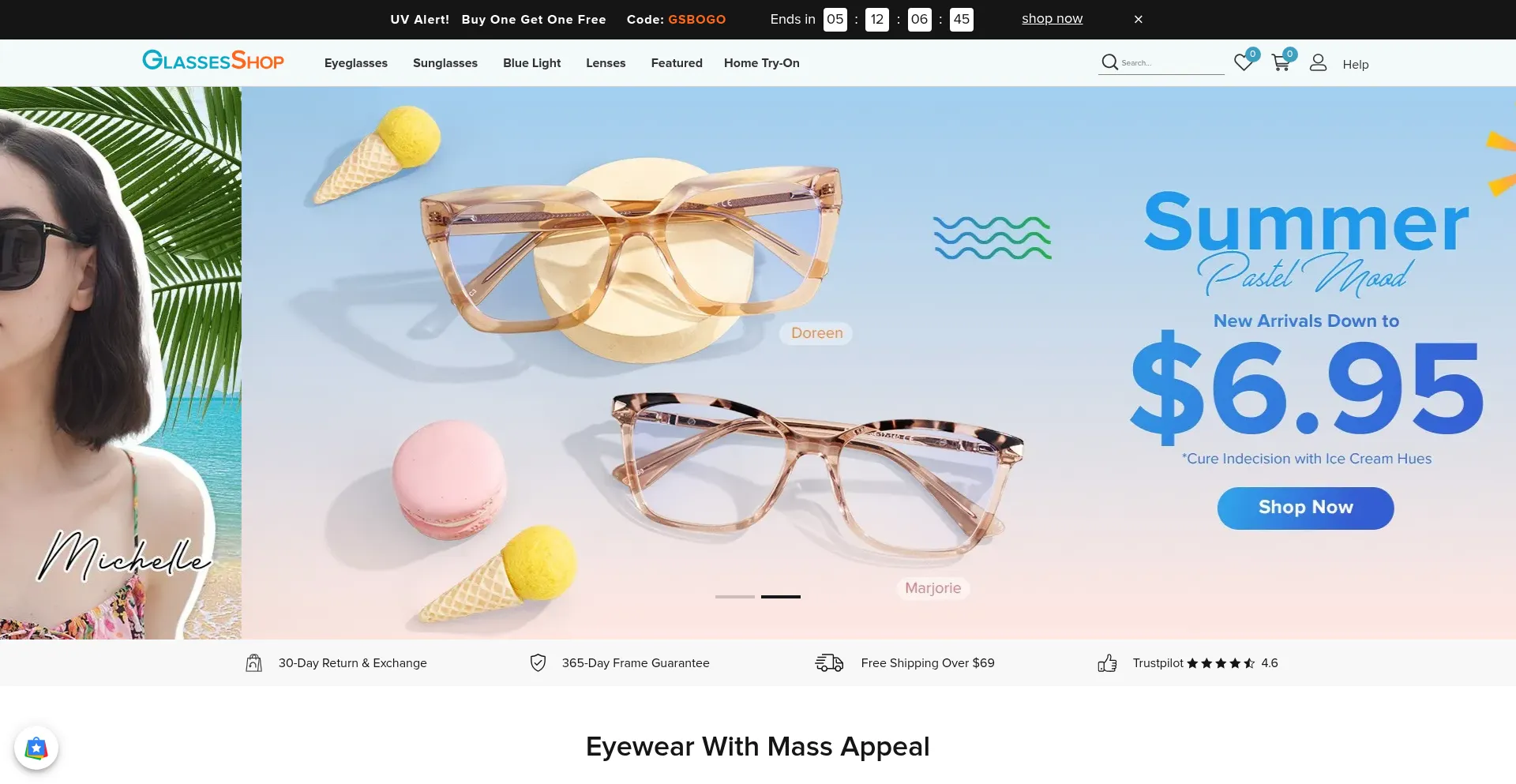 Glassesshop.com Screenshot