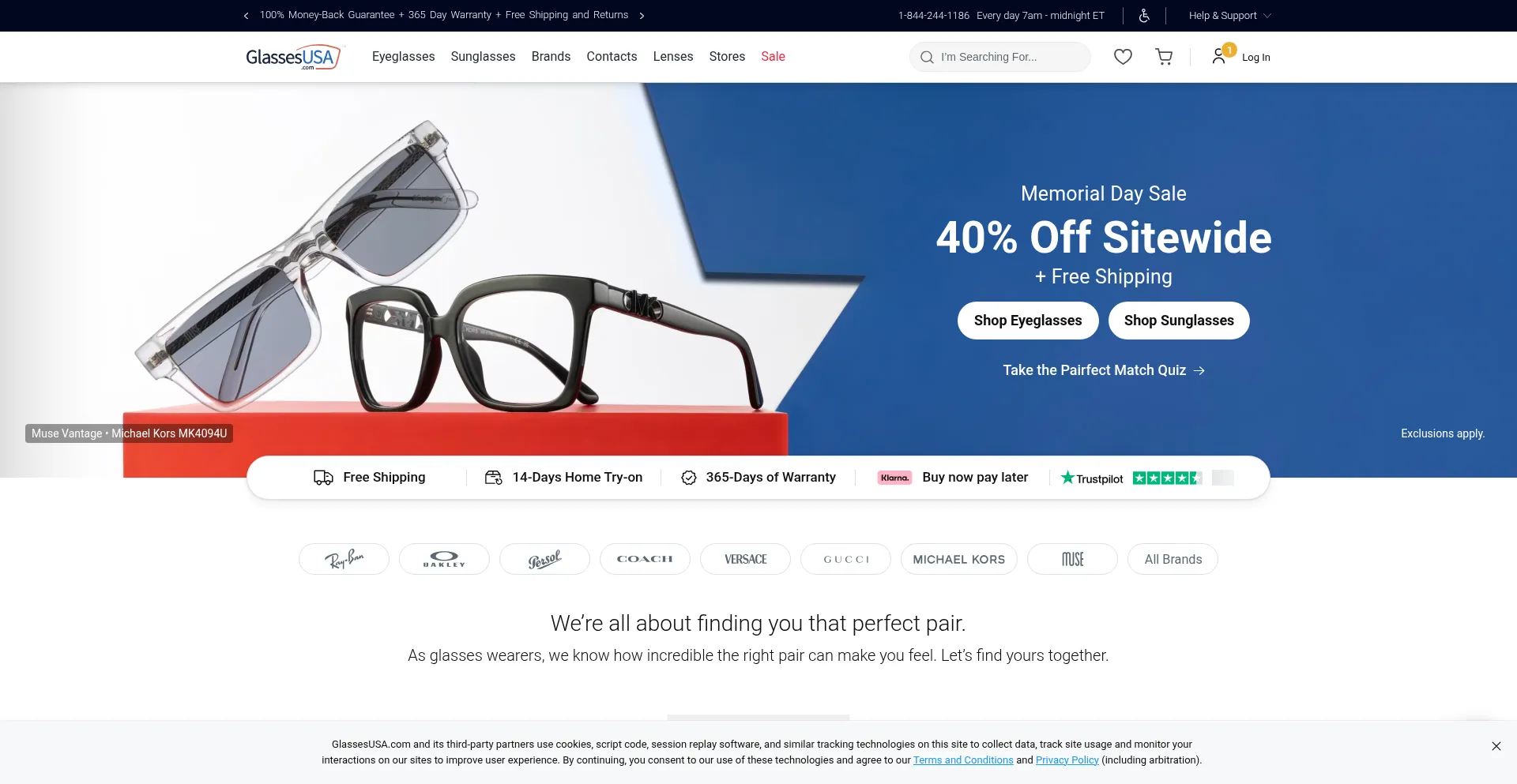 Glassesusa.com Screenshot
