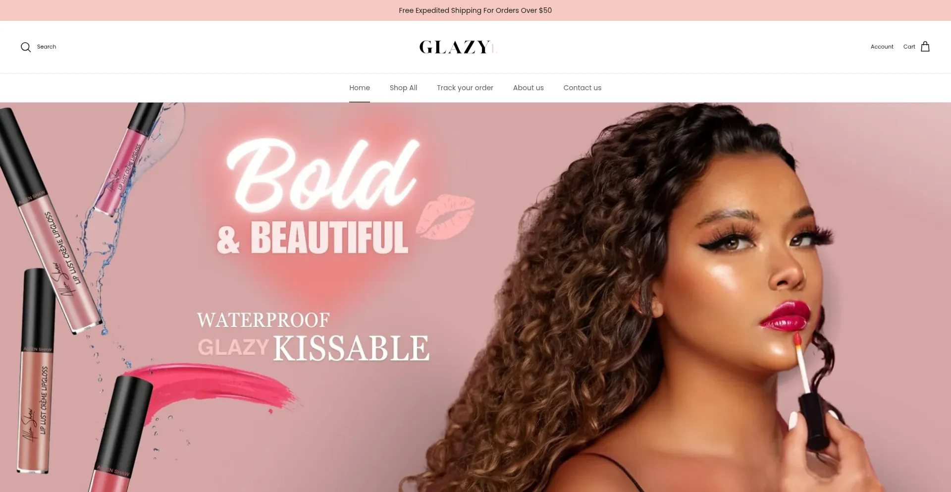 Website screenshot of Glazyboo.com