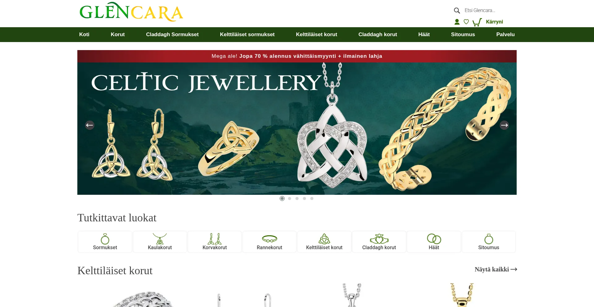 Website screenshot of Glencara.com