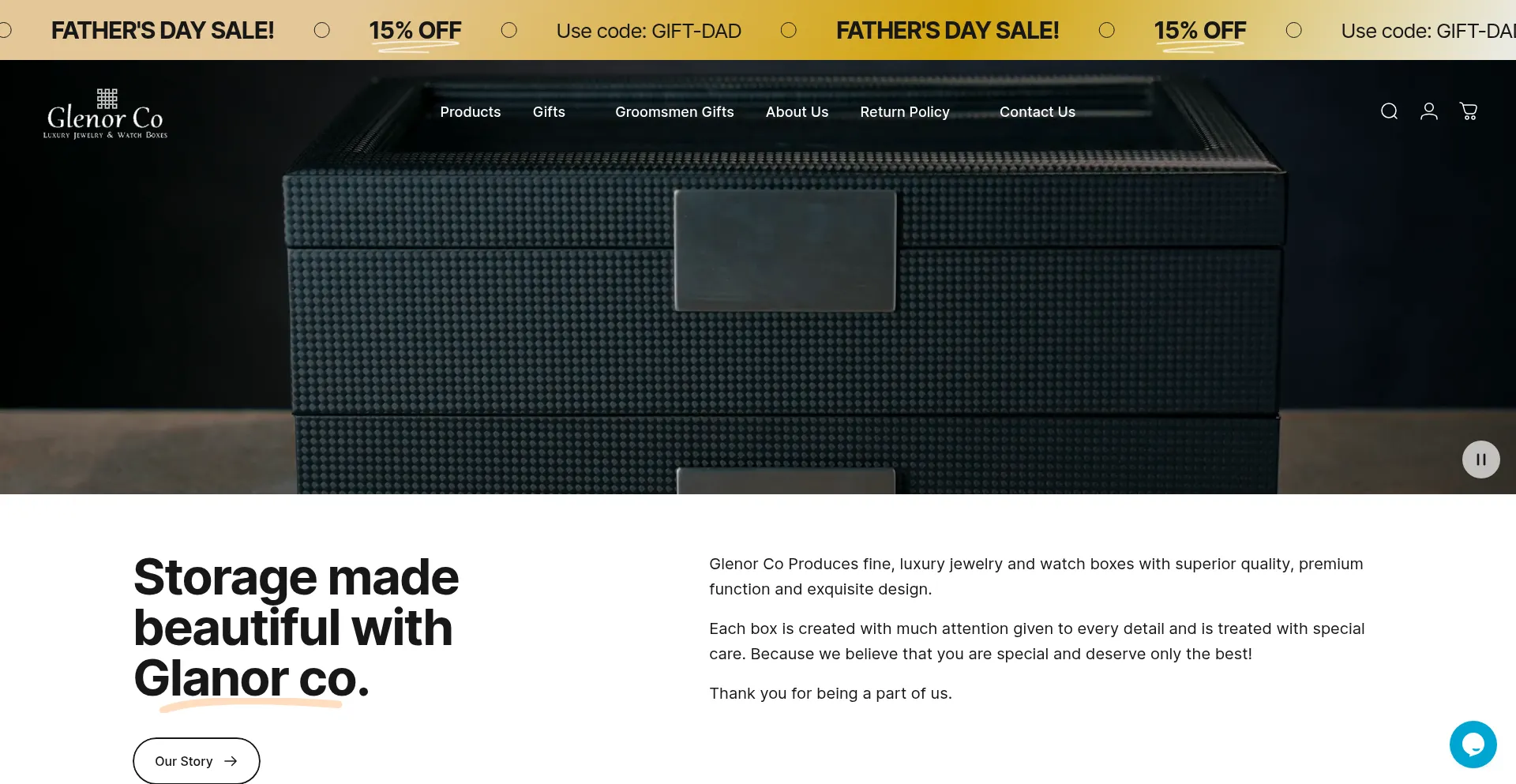 Website screenshot of Glenorco.com