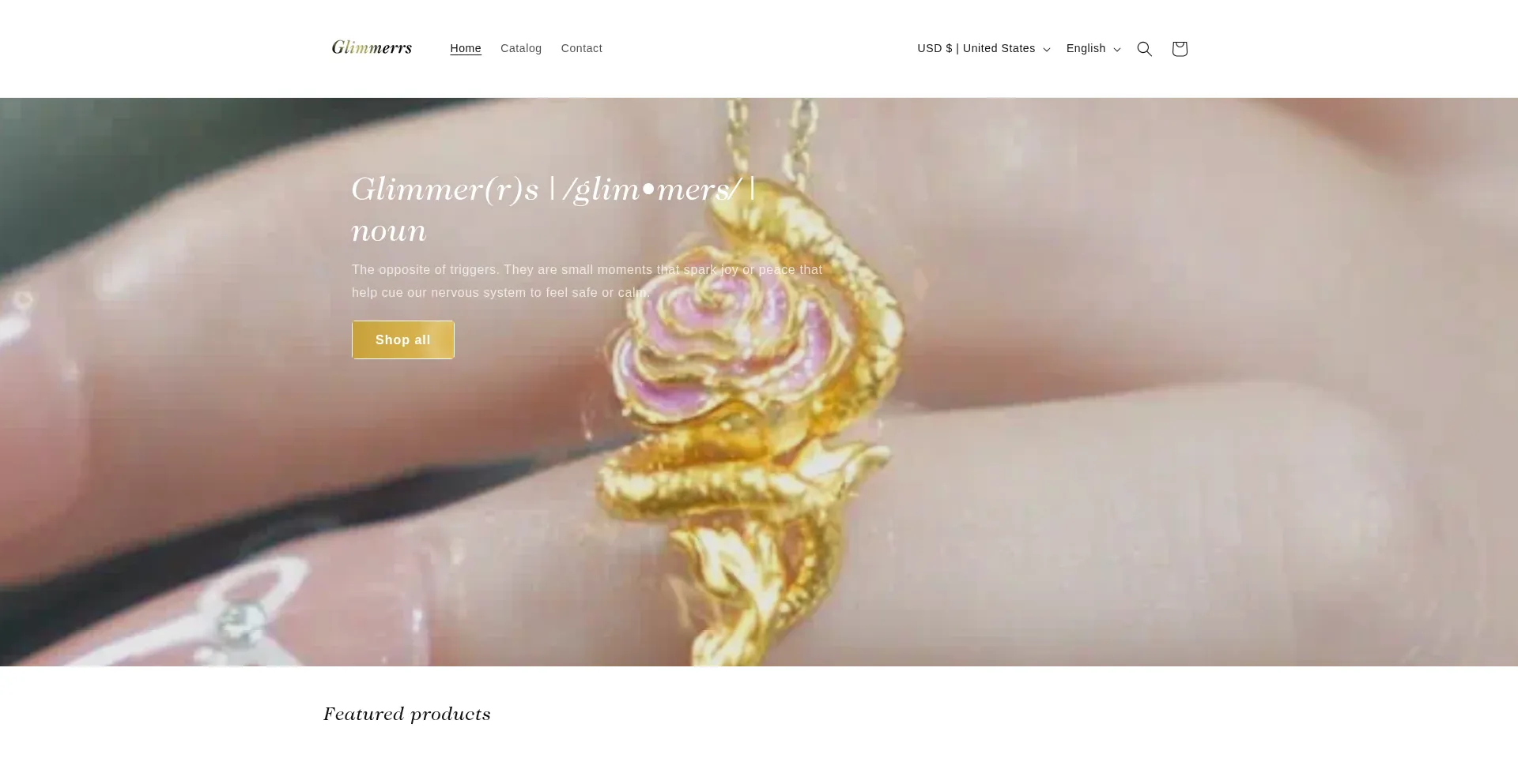 Website screenshot of Glimmerrs.com