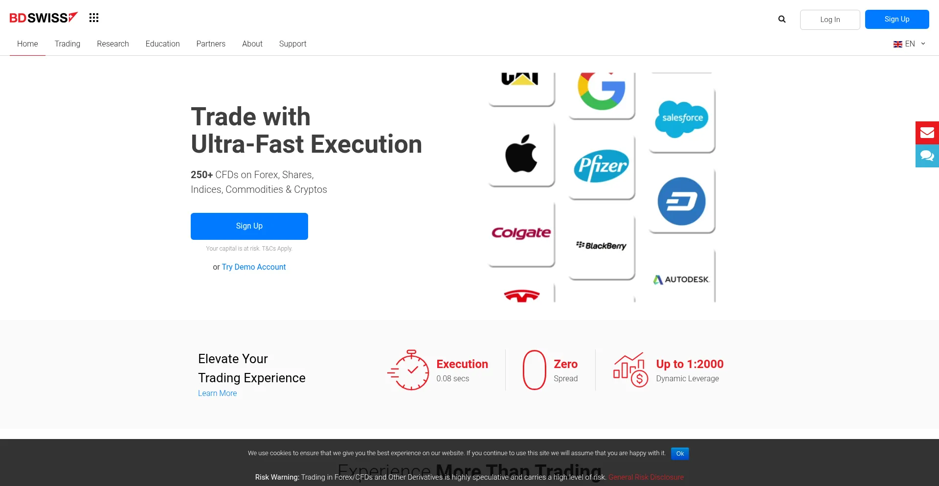 Website screenshot of Global.bdswiss.com