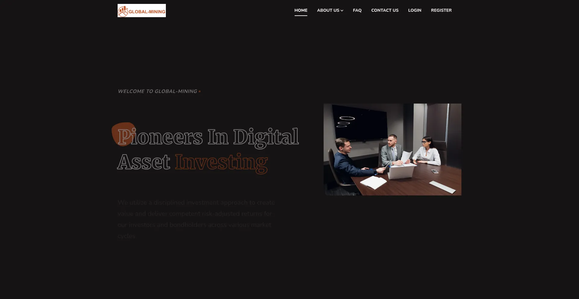 Website screenshot of Global-mining.ltd