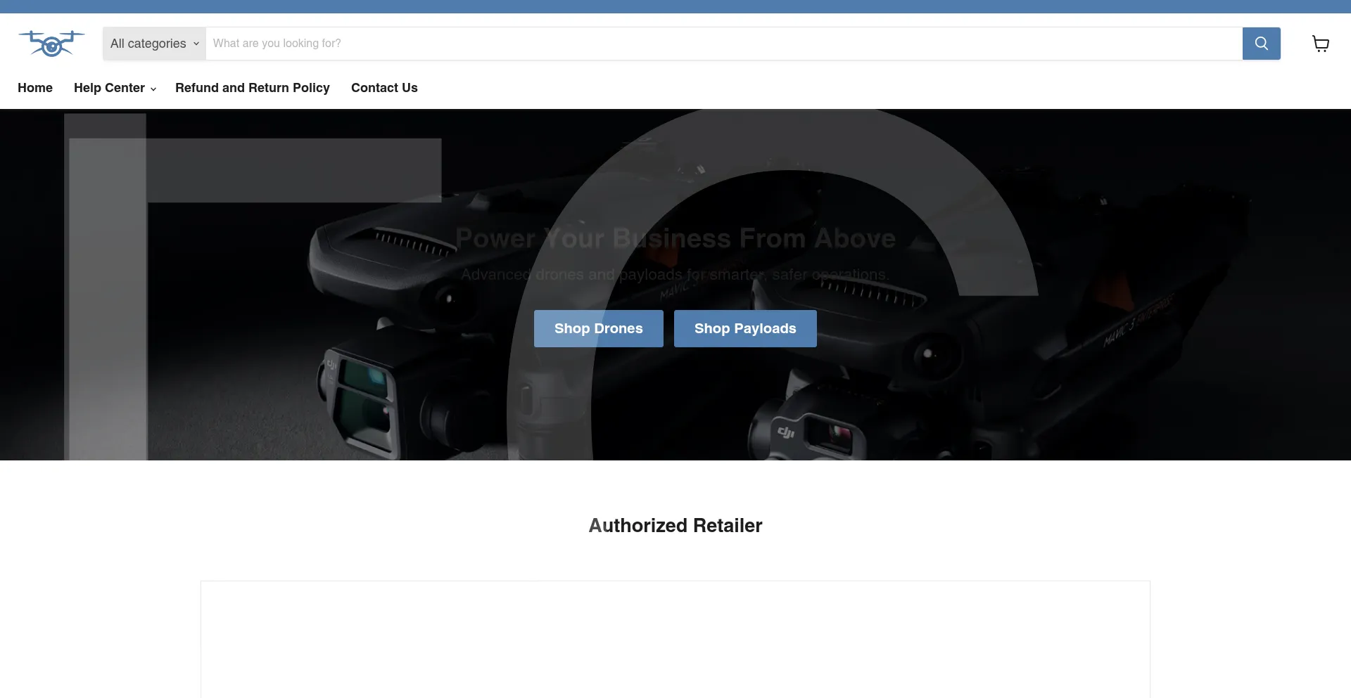 Website screenshot of Globaldronehq.com