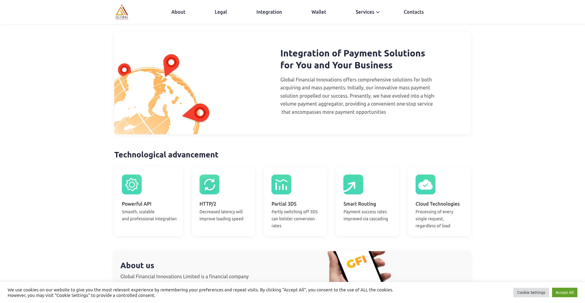 Website screenshot of Globalfin.uk