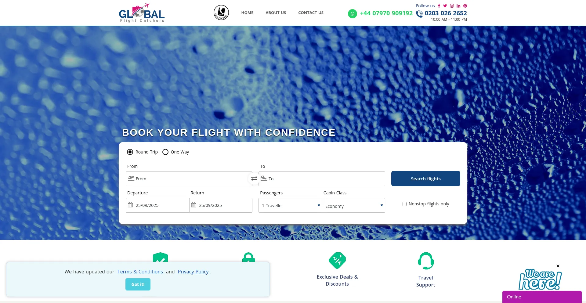 Globalflightcatchers.co.uk Screenshot