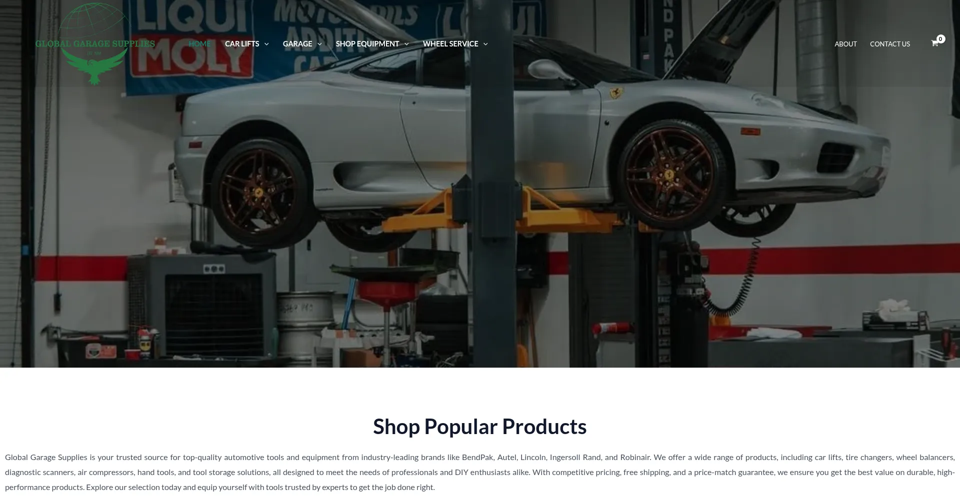 Globalgaragesupplies.com Screenshot