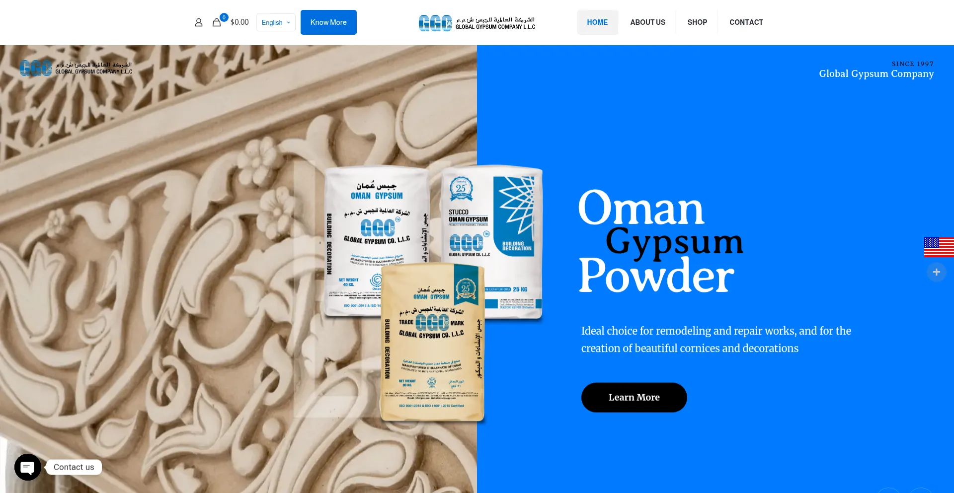 Website screenshot of Globalgypsumco.com