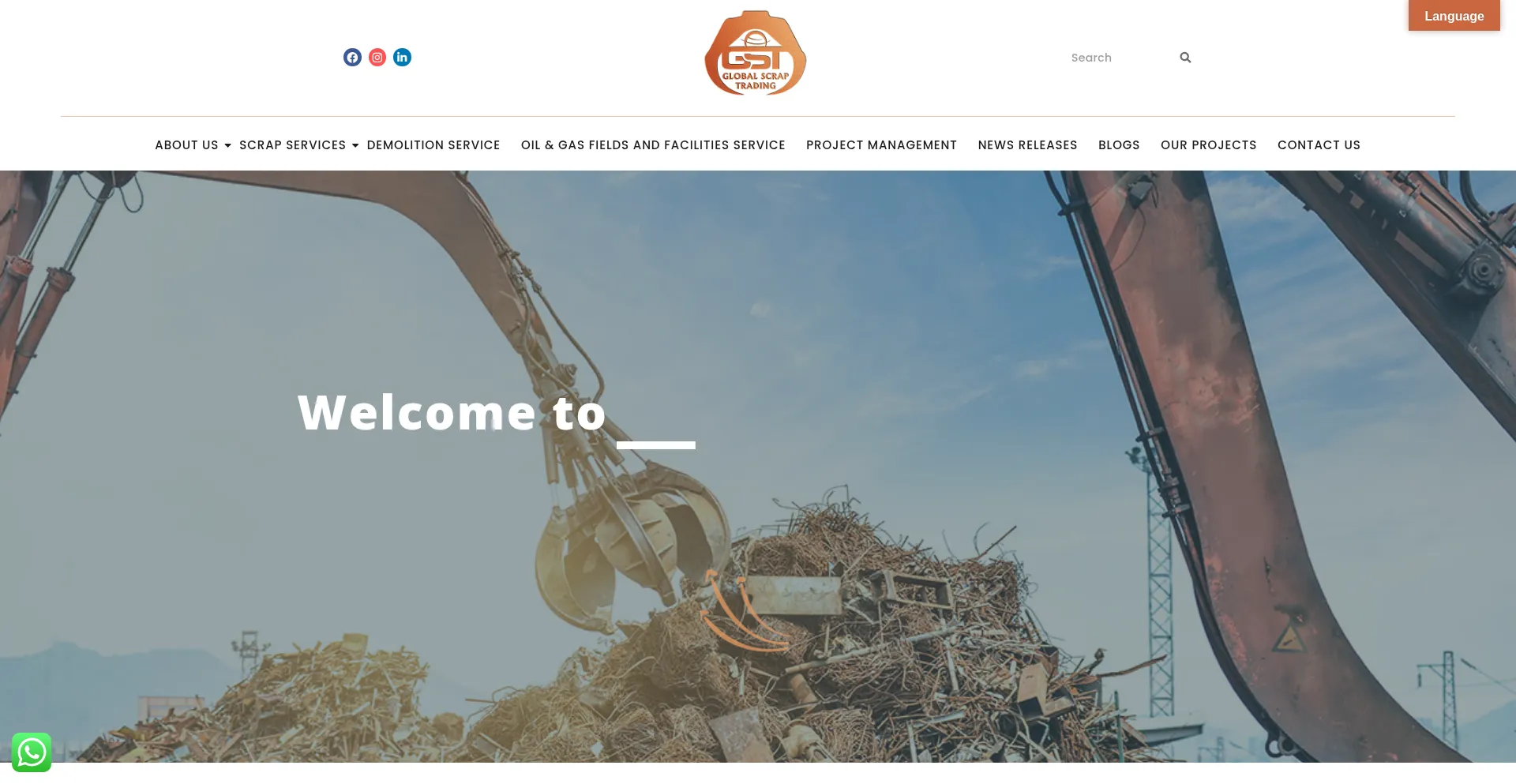 Website screenshot of Globalscraptrading.org