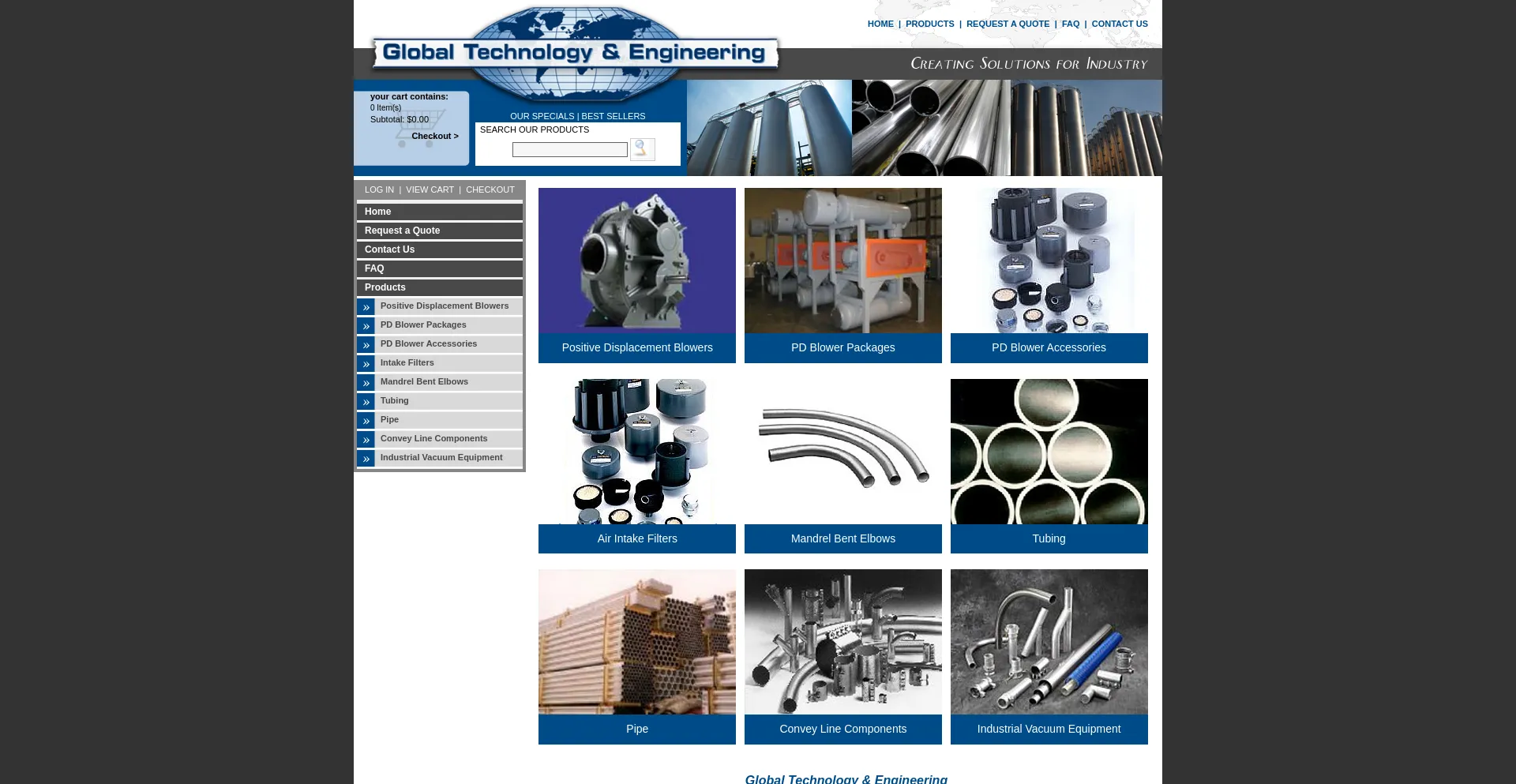 Website screenshot of Globaltecheng.com