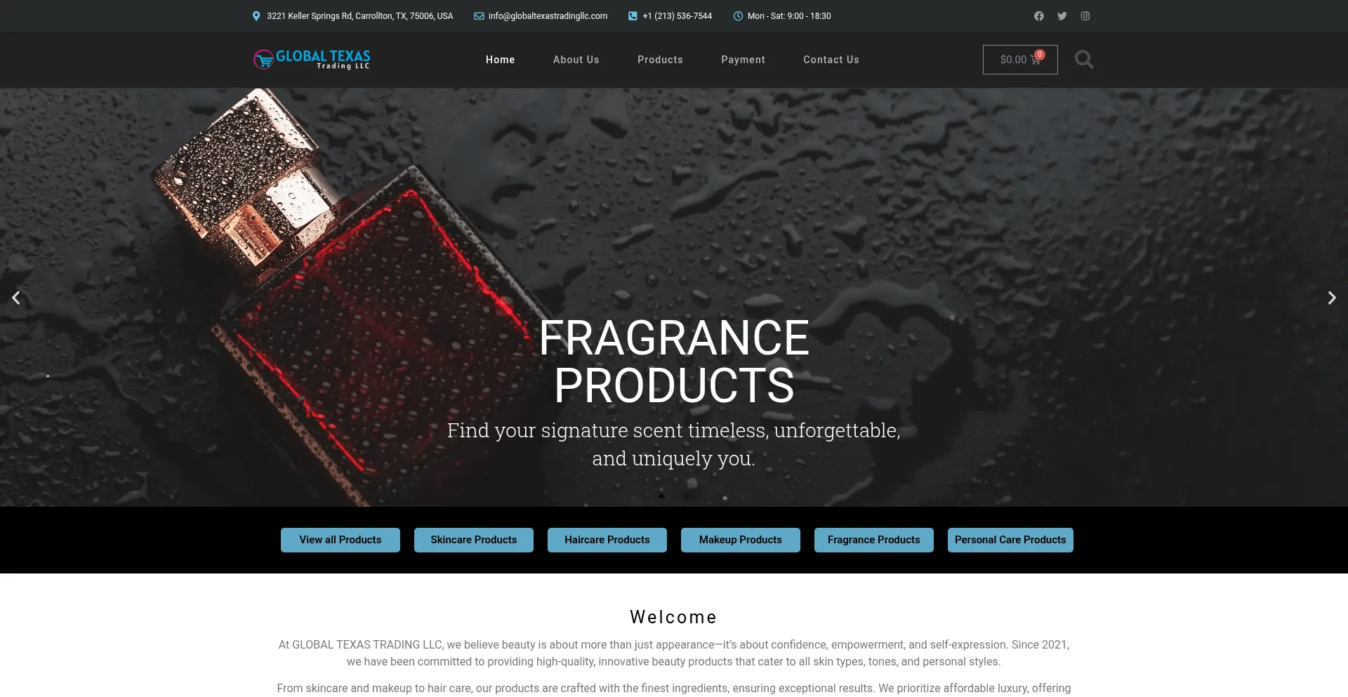 Website screenshot of Globaltexastradingllc.com