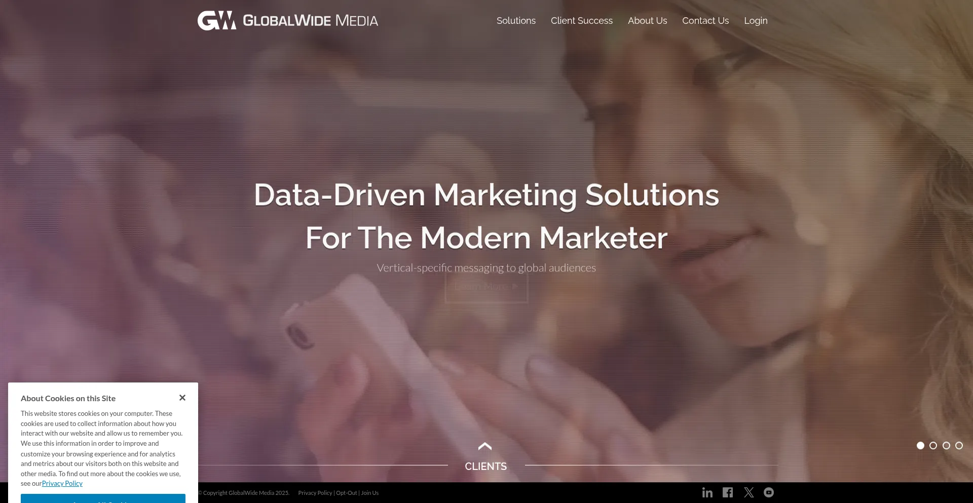 Website screenshot of Globalwidemedia.com