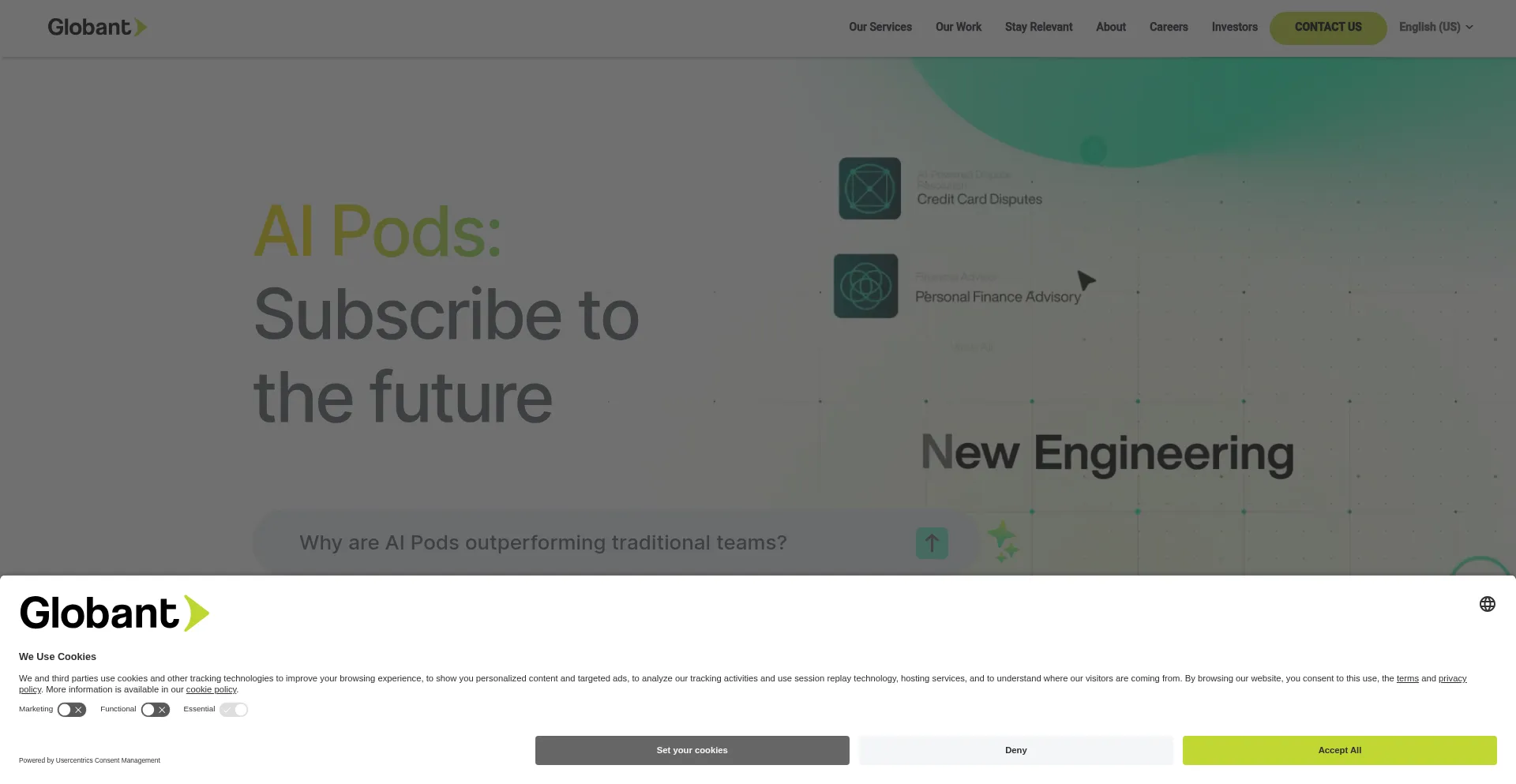 Website screenshot of Globant.com