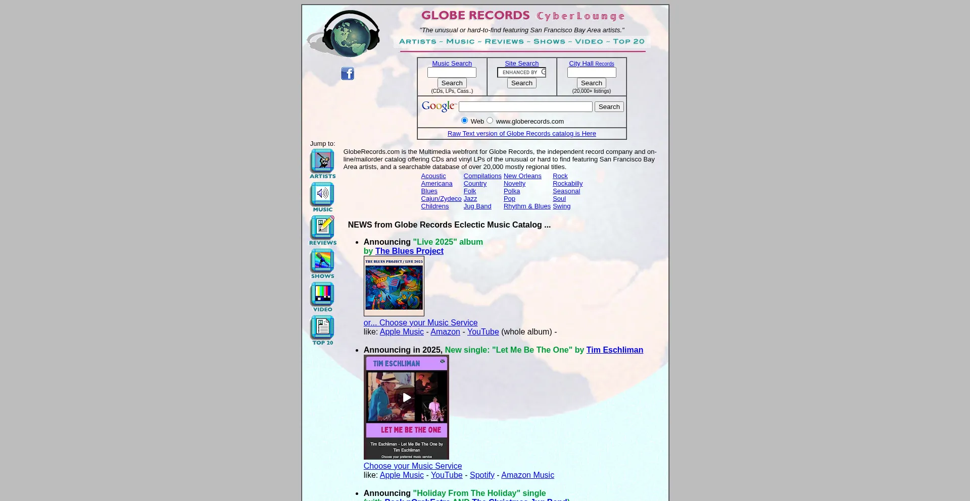 Globerecords.com Screenshot