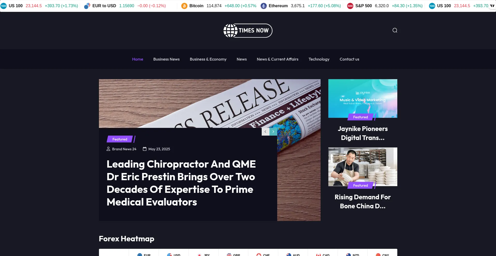 Website screenshot of Globetimesnow.com