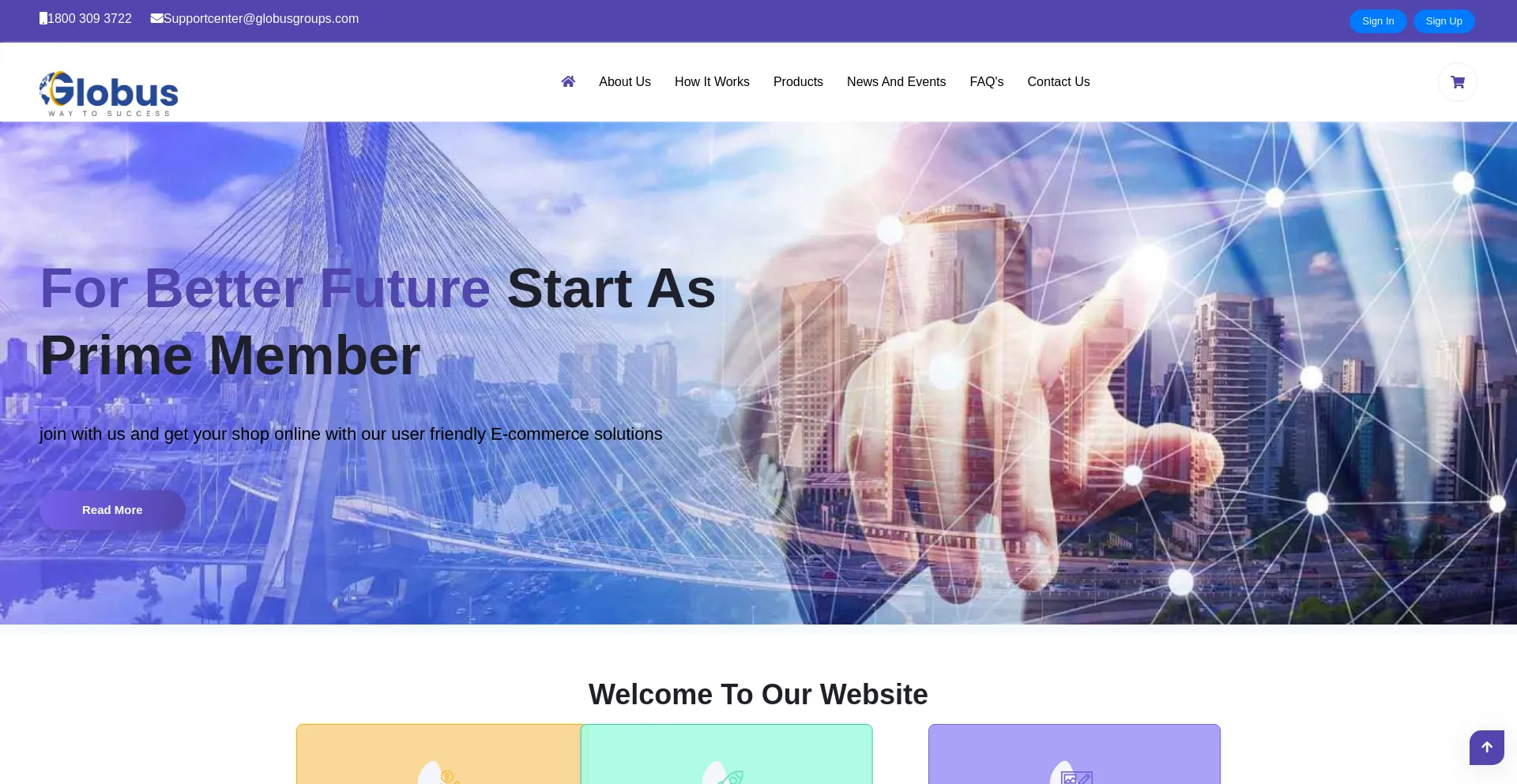 Website screenshot of Globusgroups.com