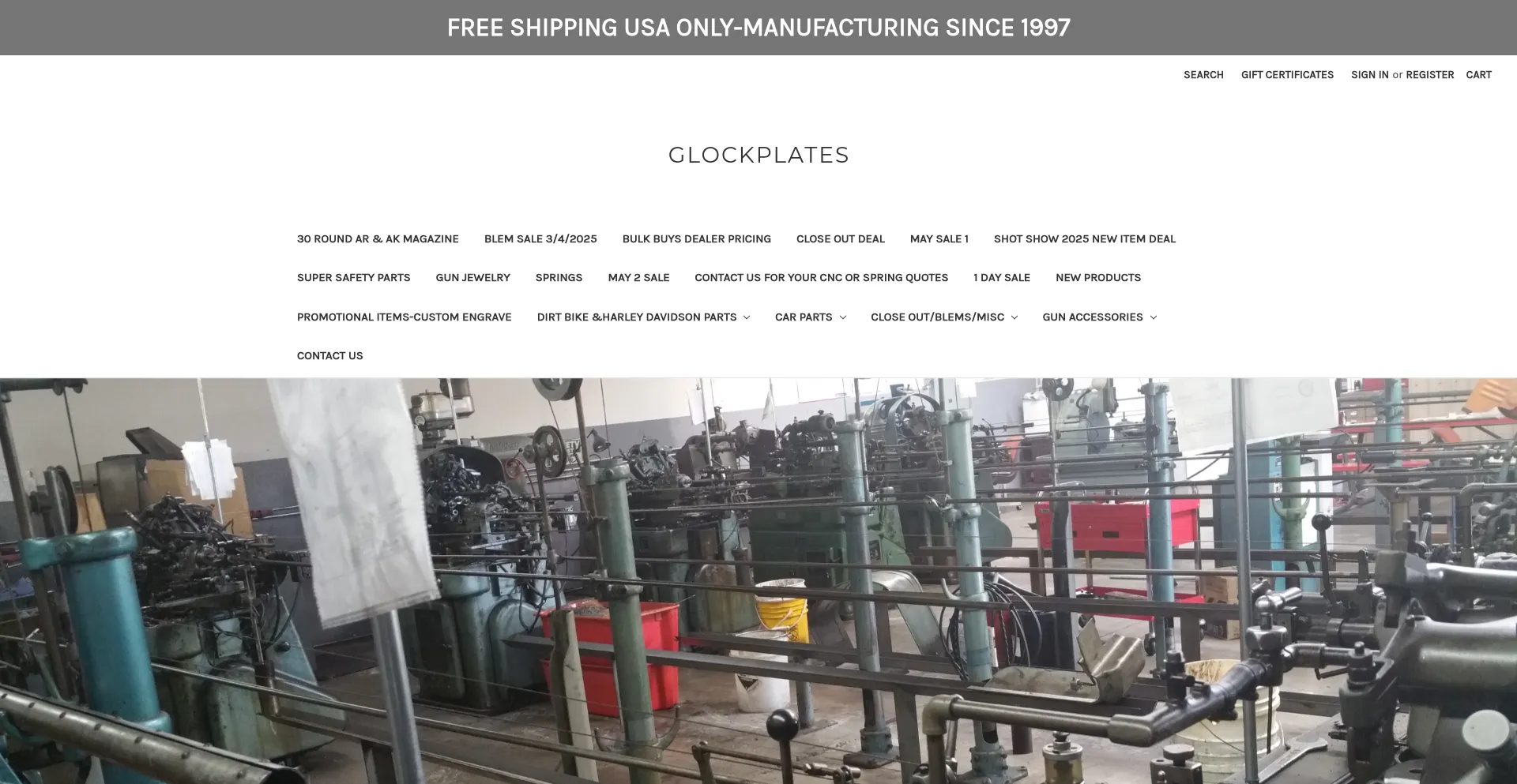 Website screenshot of Glockplates.com