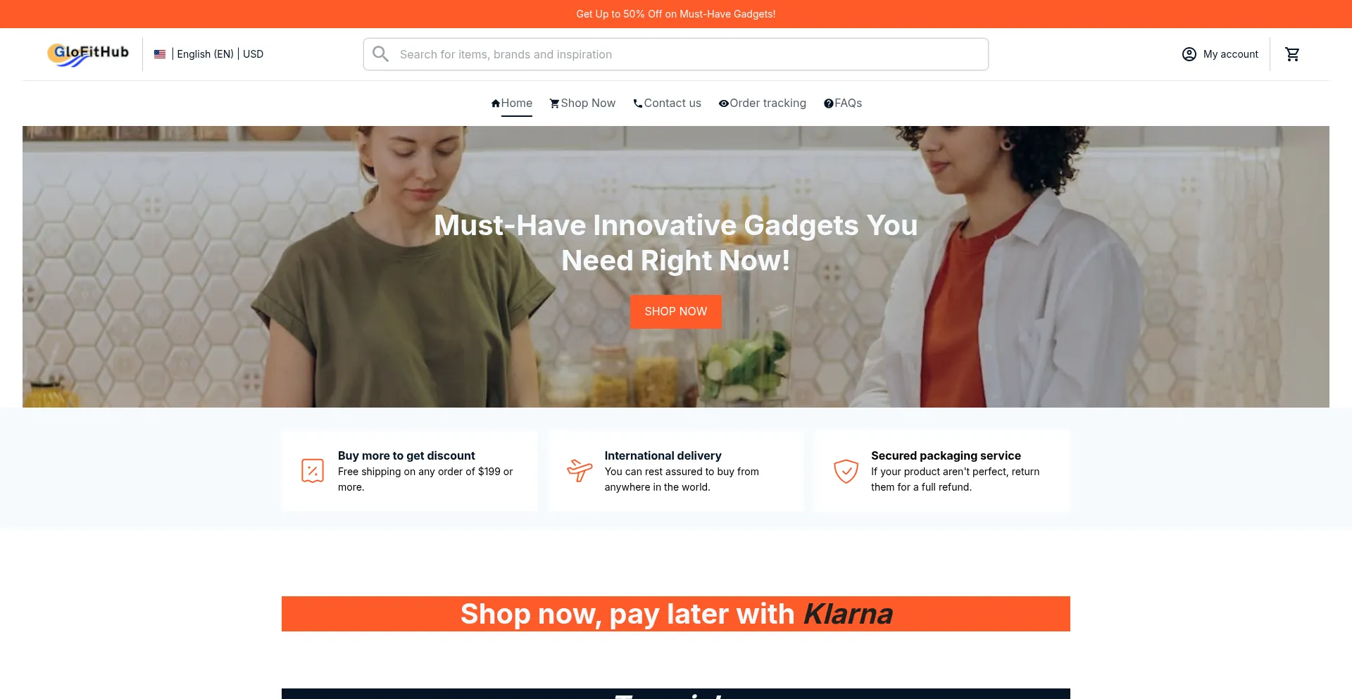 Website screenshot of Glofithub.com