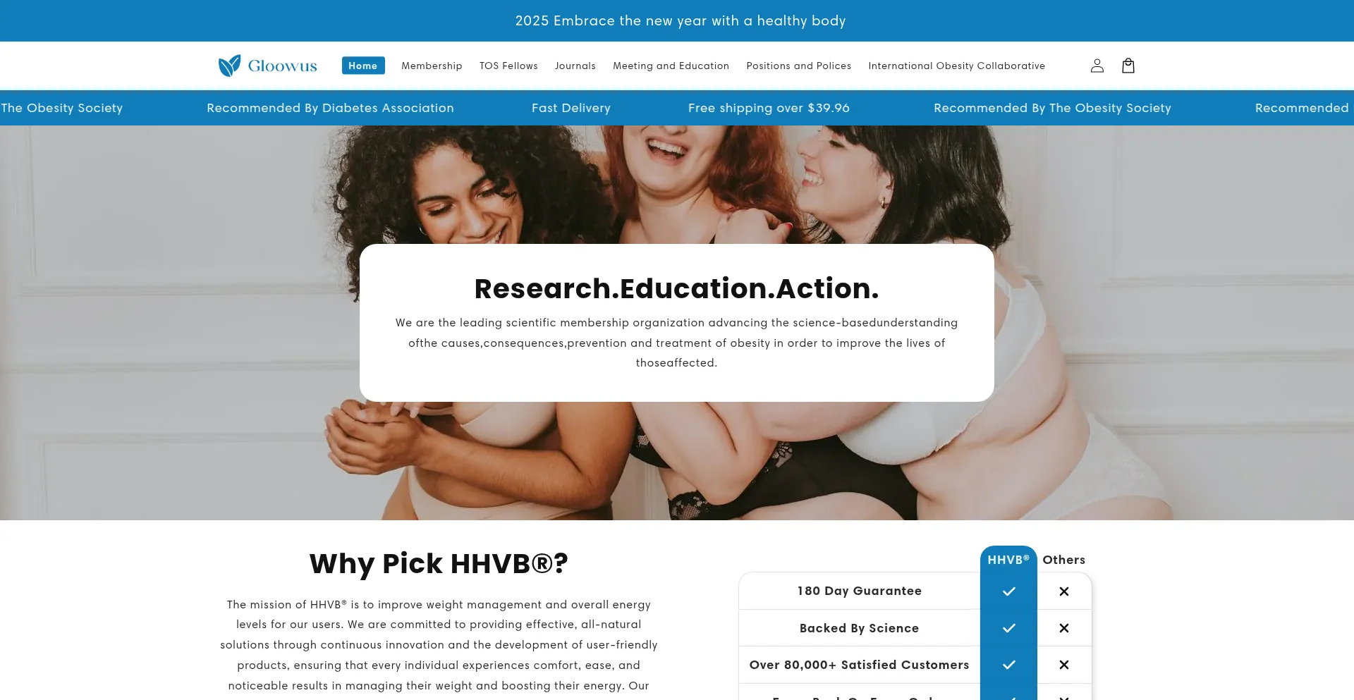 Website screenshot of Gloowus.com