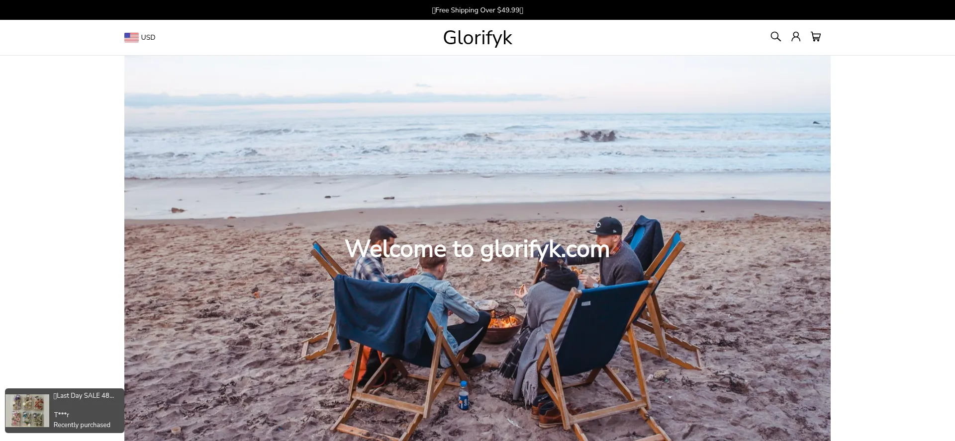 Website screenshot of Glorifyk.com