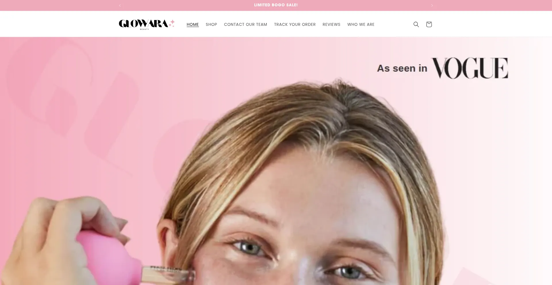 Website screenshot of Glowarabeautyco.com