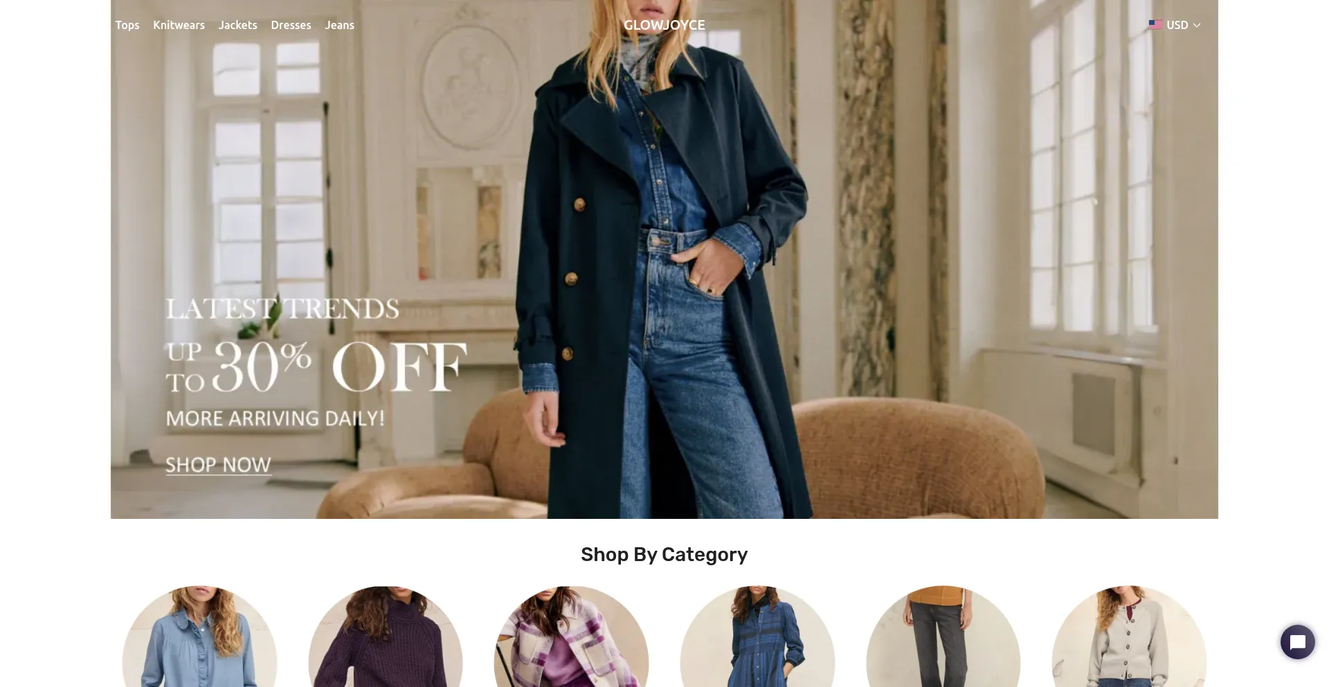 Website screenshot of Glowjoyce.com