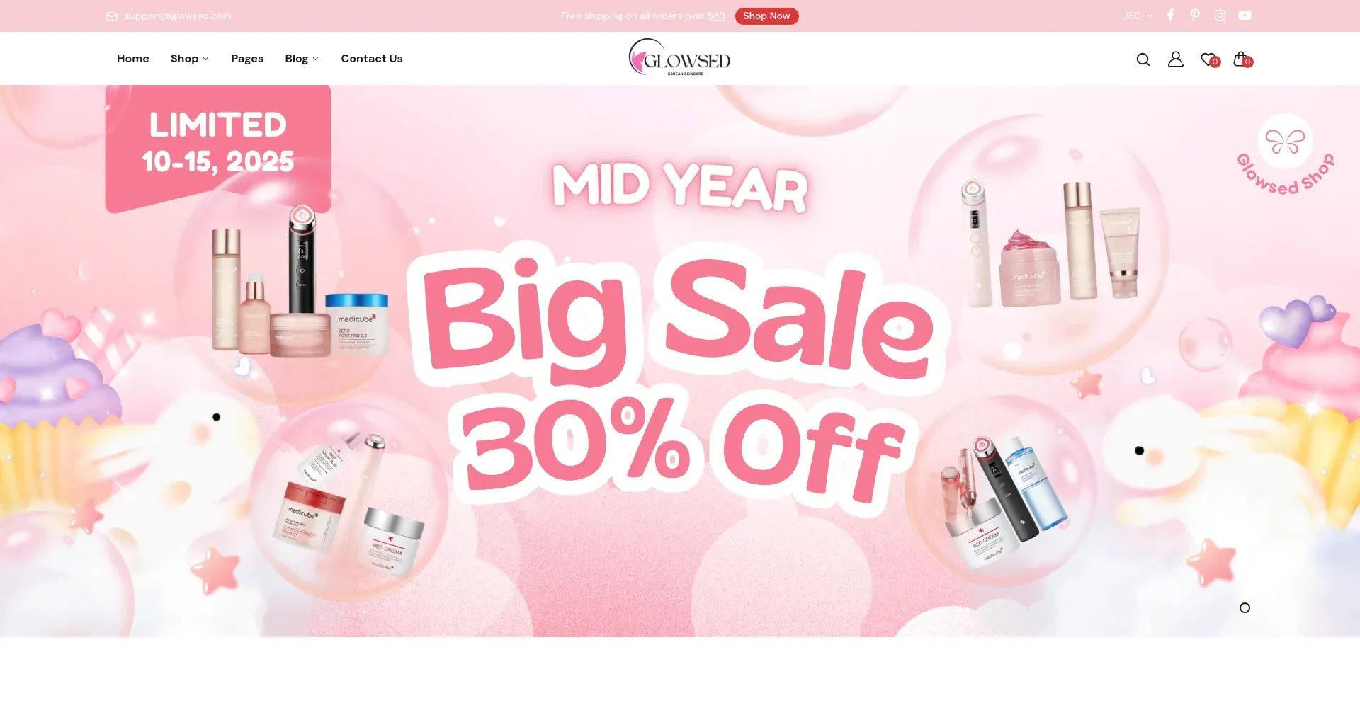 Website screenshot of Glowsed.com