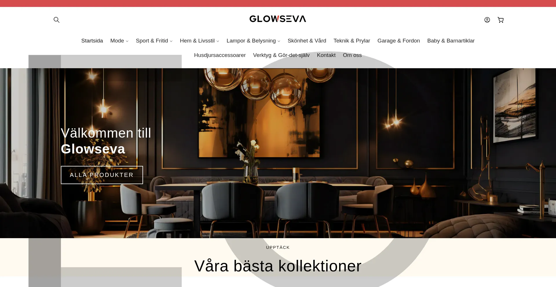 Website screenshot of Glowseva.se