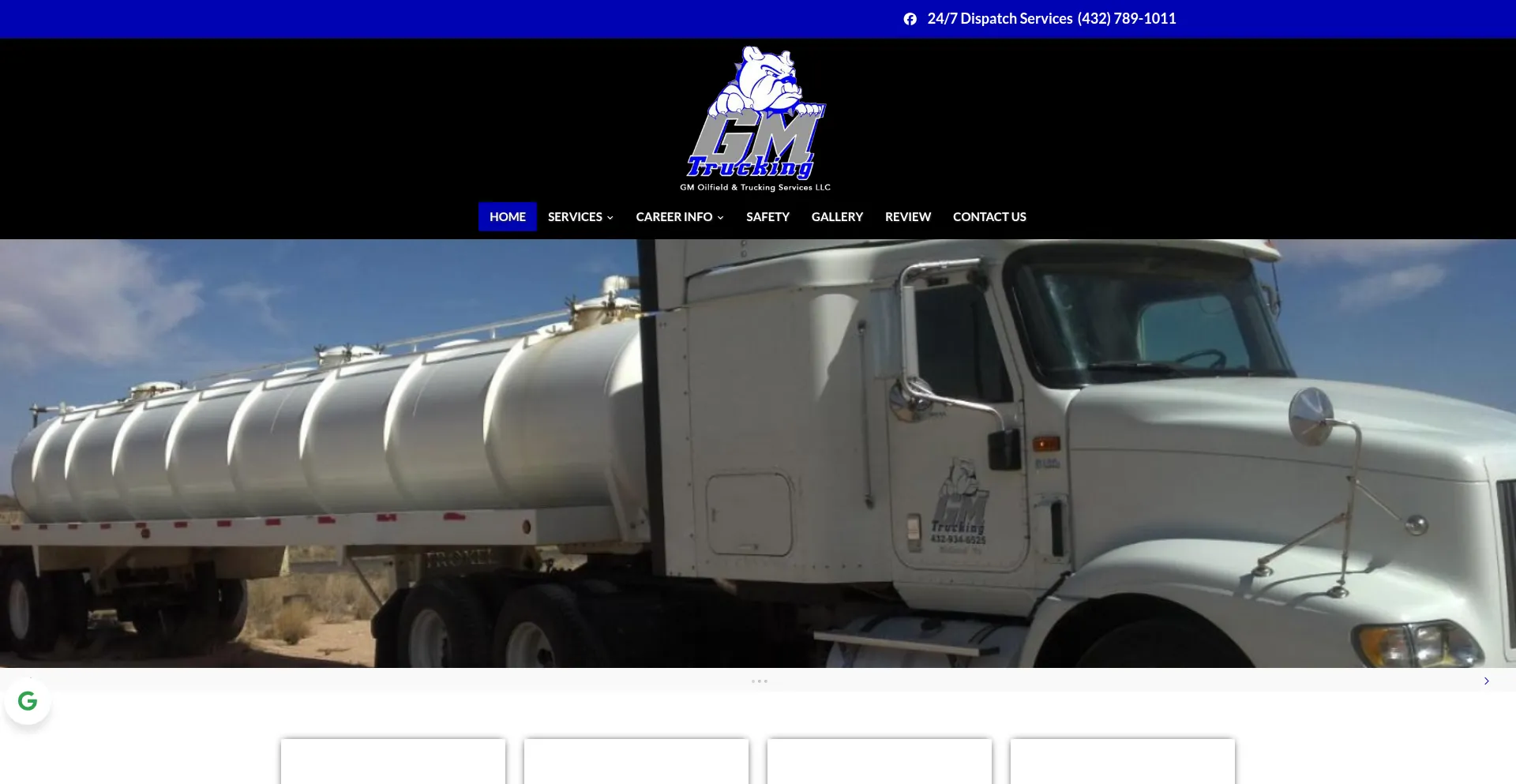 Website screenshot of Gmtruckingmidland.com