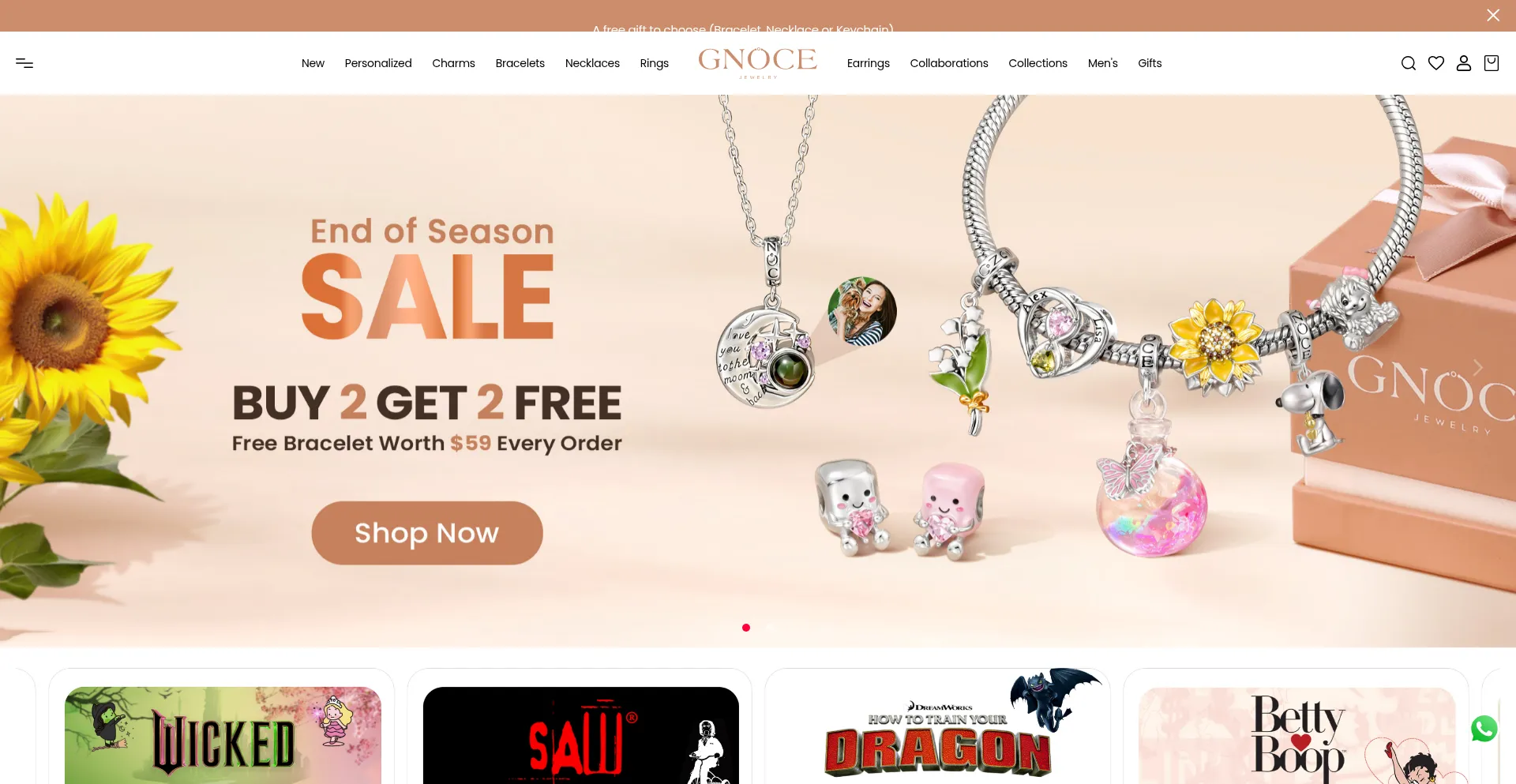 Website screenshot of Gnoce.com