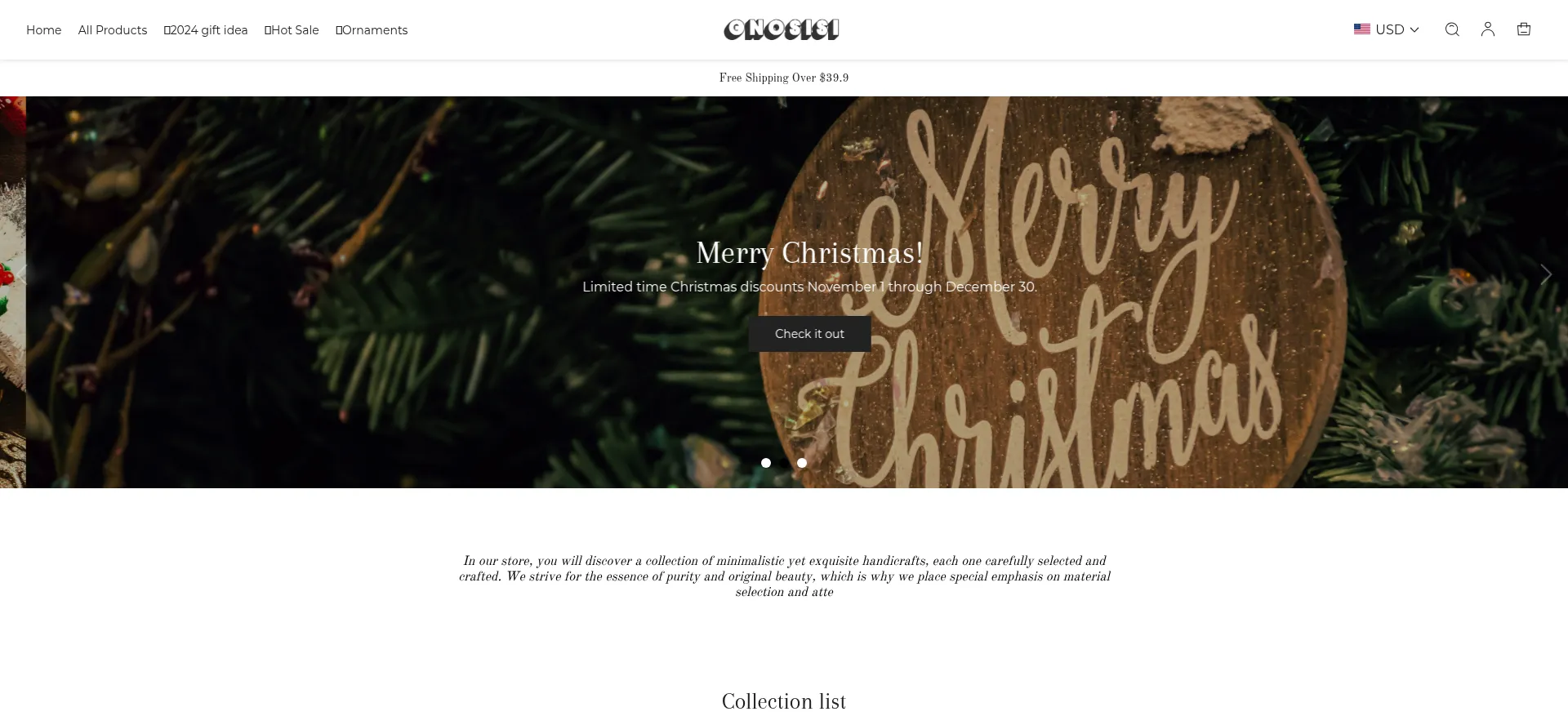 Website screenshot of Gnosisi.com