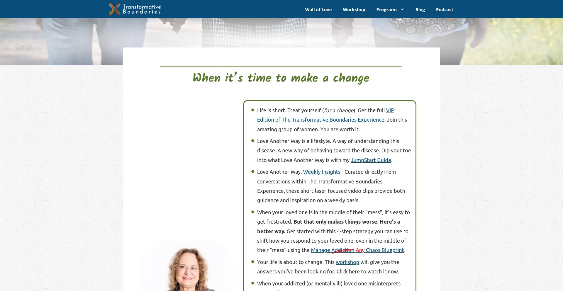 Website screenshot of Go.livewellandfully.com