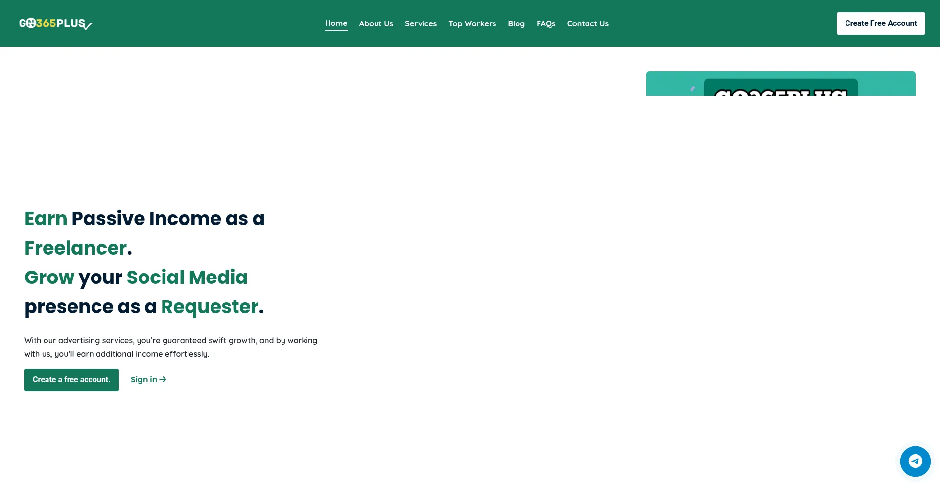 Website screenshot of Go365plus.com