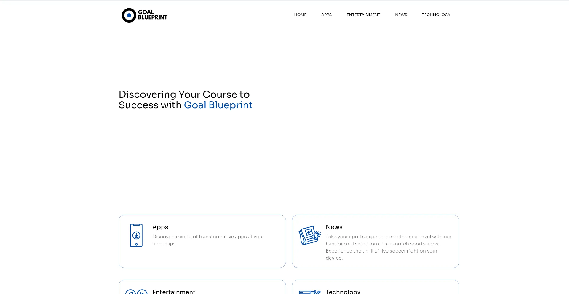 Website screenshot of Goalblueprint.com
