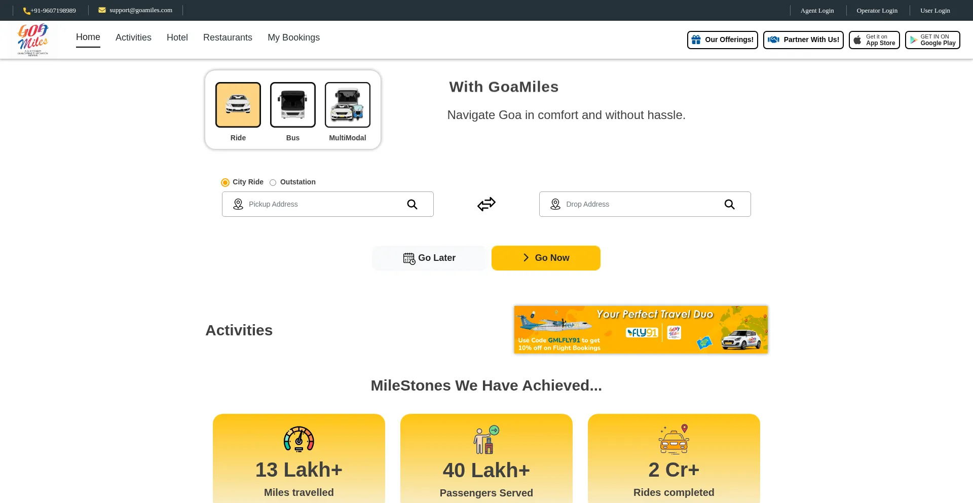 Goamiles.com Screenshot