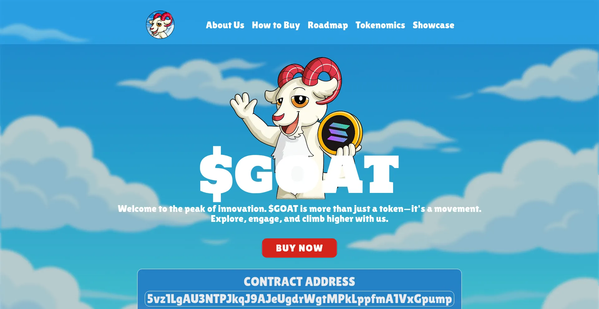 Website screenshot of Goatscoin.top