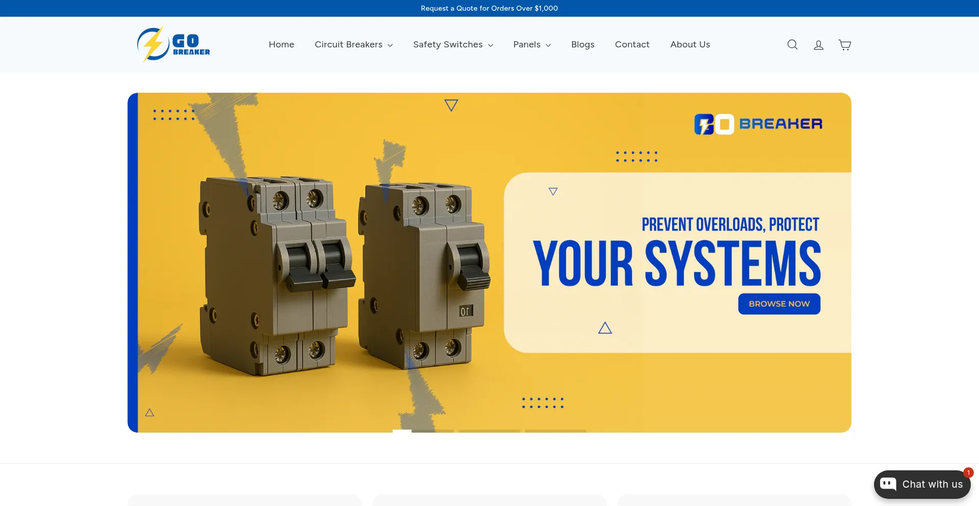 Website screenshot of Gobreaker.com
