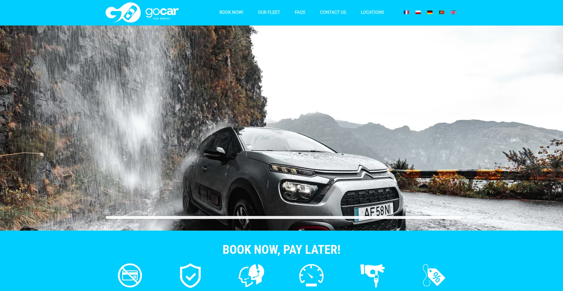 Website screenshot of Gocar-rentals.com