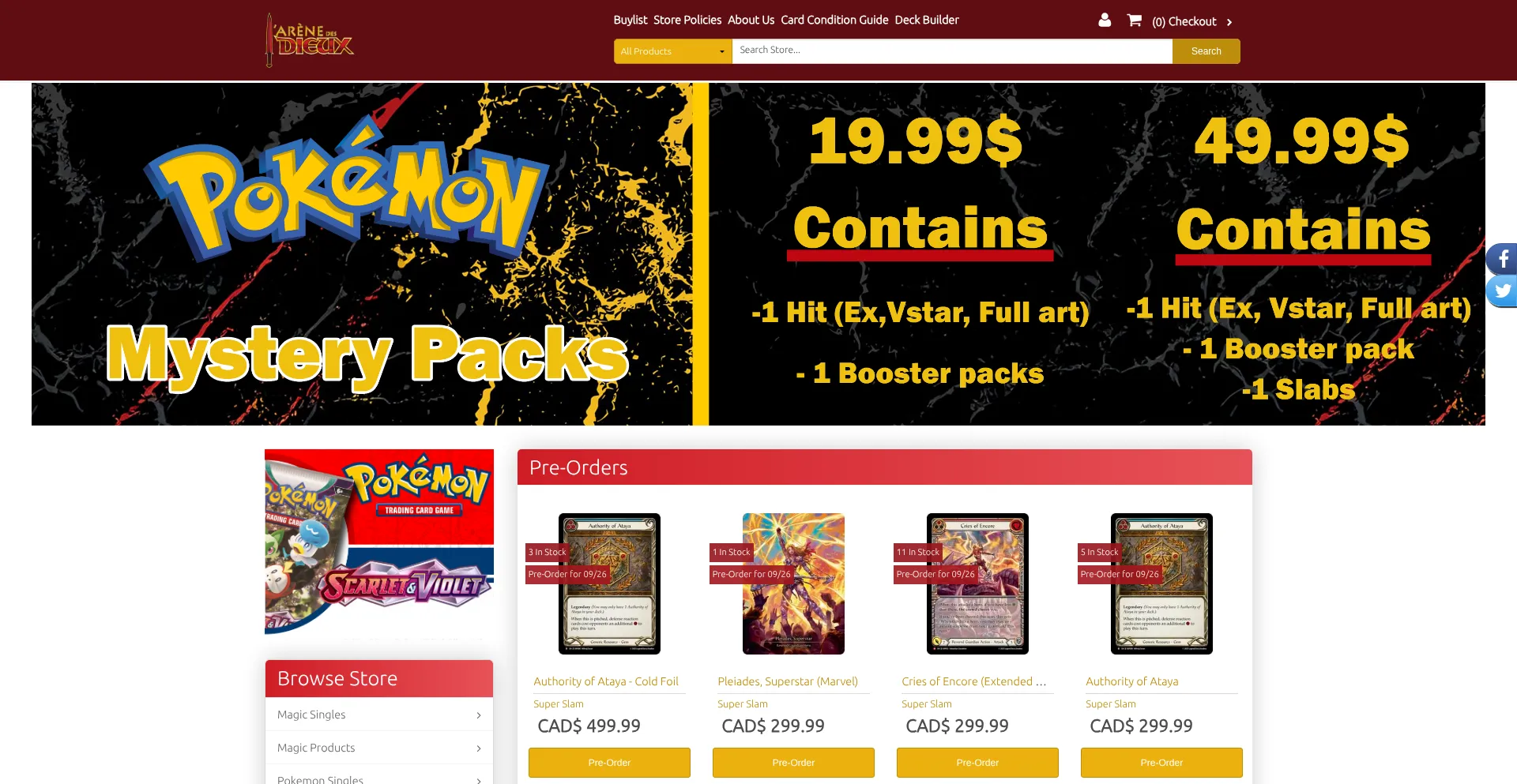 Godsarena.crystalcommerce.com Screenshot