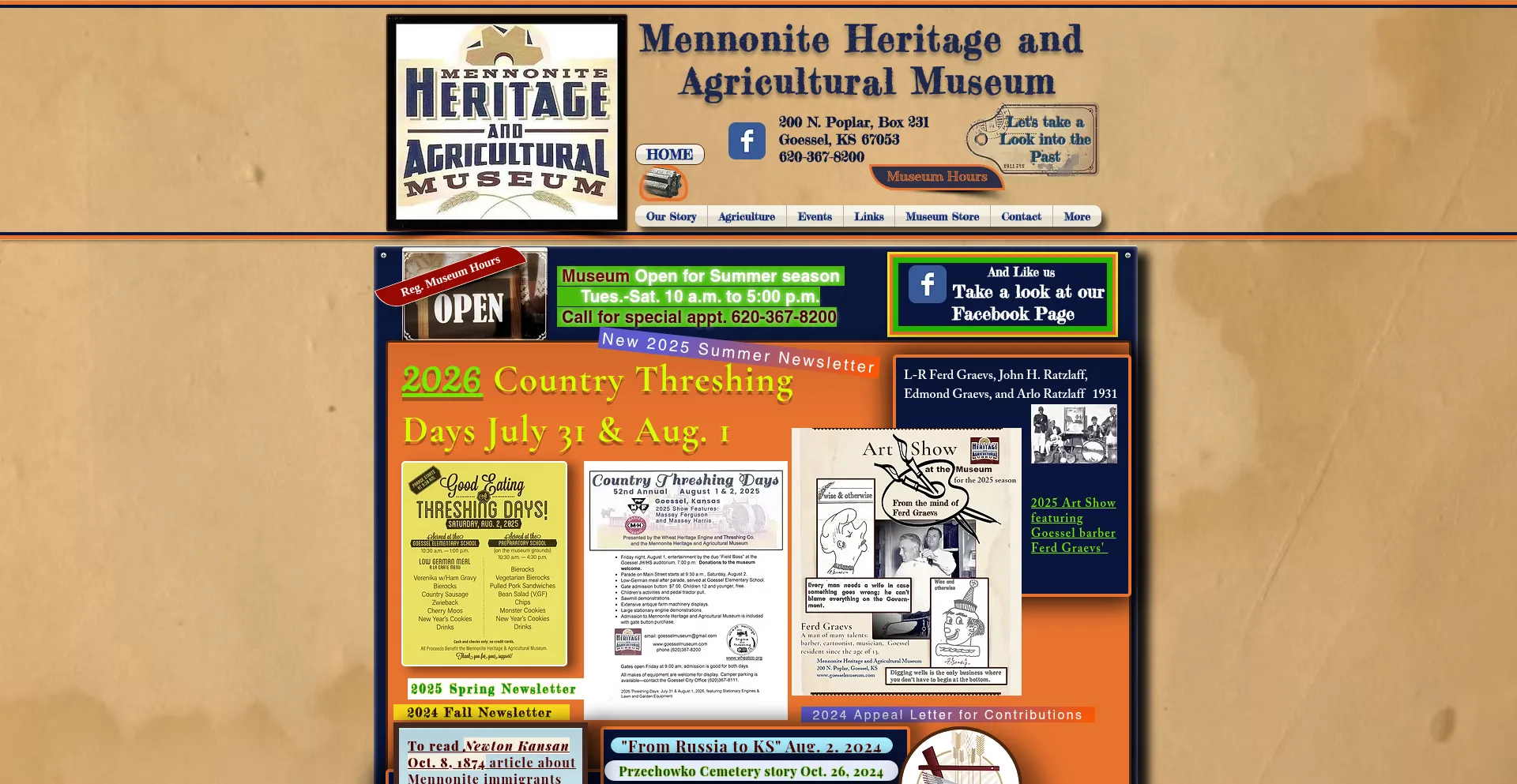 Website screenshot of Goesselmuseum.com