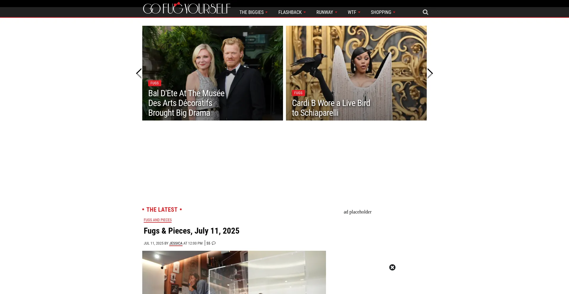 Website screenshot of Gofugyourself.com