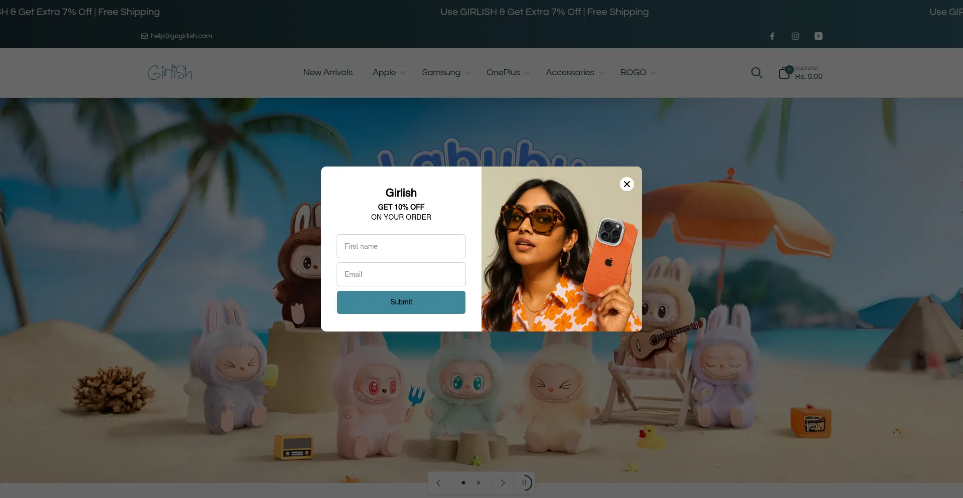 Website screenshot of Gogirlish.com